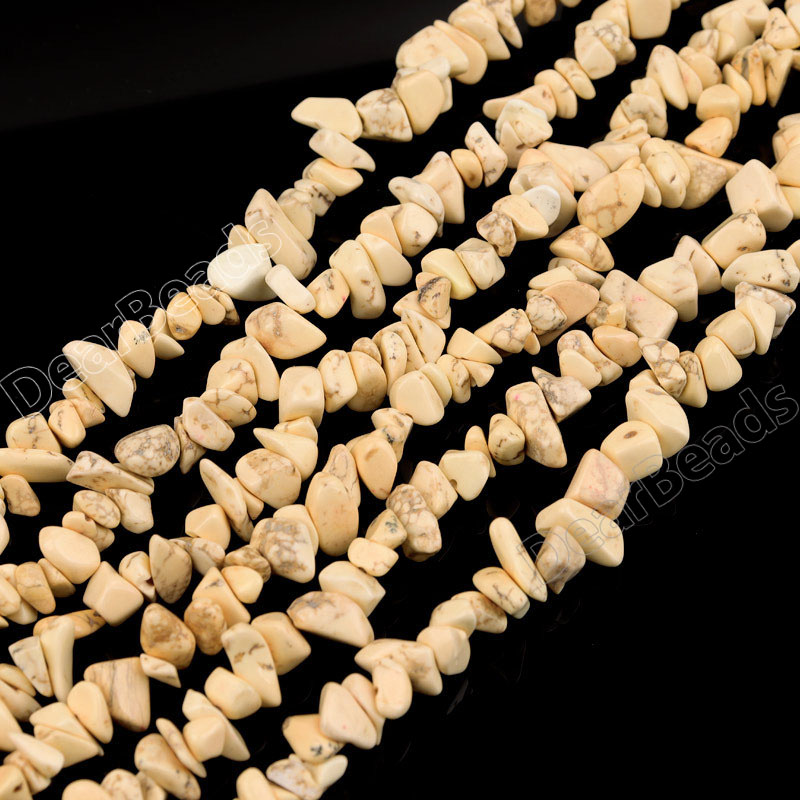 Yellow Magnesite Chips Beads
