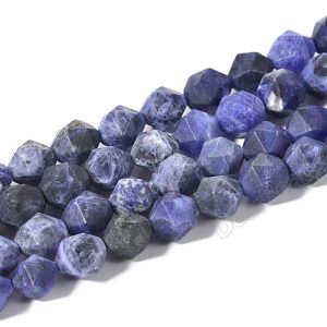 Matte Faceted Sodalite Beads