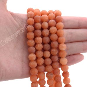 Matte Orange Jade Beads