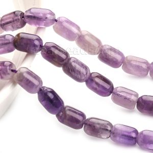 Amethyst Round Tube Beads