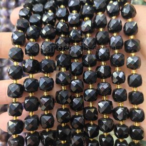Black Onyx Faceted Cube Beads