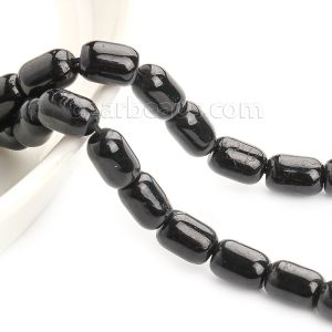 Black Tourmaline Tube Beads