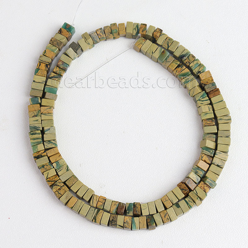 Verdite Square Heishi Beads