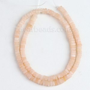 Peach Calcite Square Heishi Beads