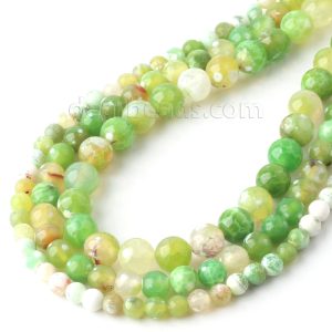 Green Yellow Fire Agate Beads