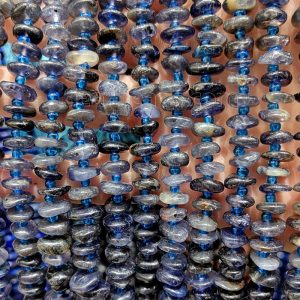 Iolite Chips Rondelle Beads