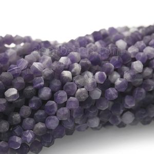 Matte Faceted Amethyst Beads