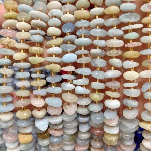 Morganite Chips Rondelle Beads