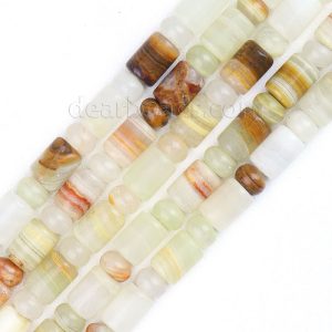 Afghanistan Jade Tube Rondelle Beads