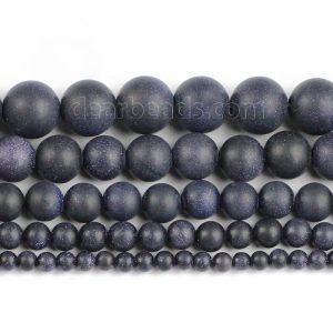 Matte Blue Goldstone Beads