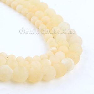 Matte Yellow Calcite Beads