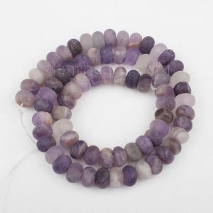 Matte Amethyst Rondelle Beads