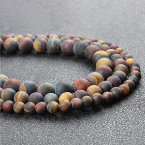 Matte Mixed Tiger's Eye Beads