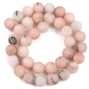 Matte Pink Opal Jade Beads