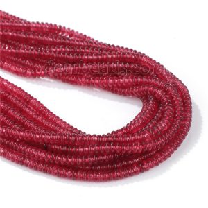Ruby Red Jade Heishi Beads