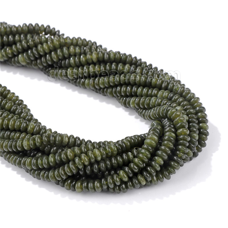 Green Serpentine Heishi Beads