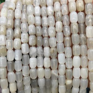 Moonstone Round Tube Beads