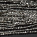 Silver Sheen Obsidian Beads Faceted