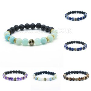 Gemstone Lava Rock Bracelets