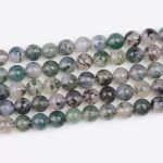 Natural Moss Agate Beads