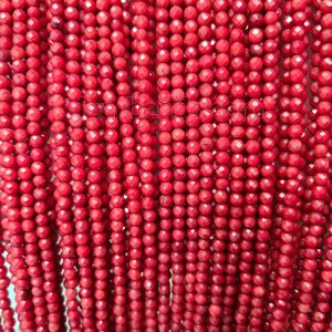 Faceted Red Coral Beads