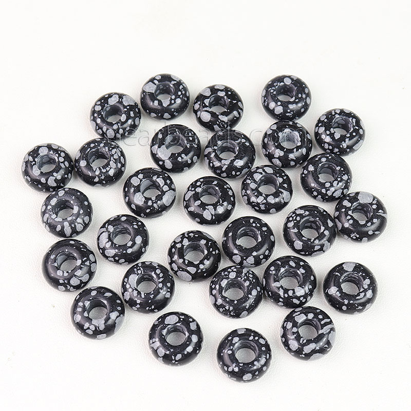 Snowflake Obsidian Large Hole Beads