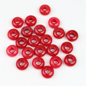Red Jade Large Hole Beads
