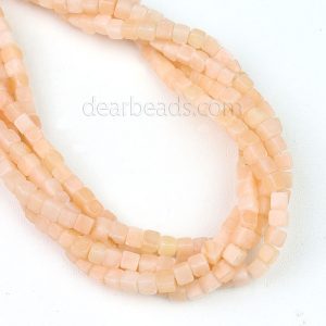 Peach Calcite Cube Beads