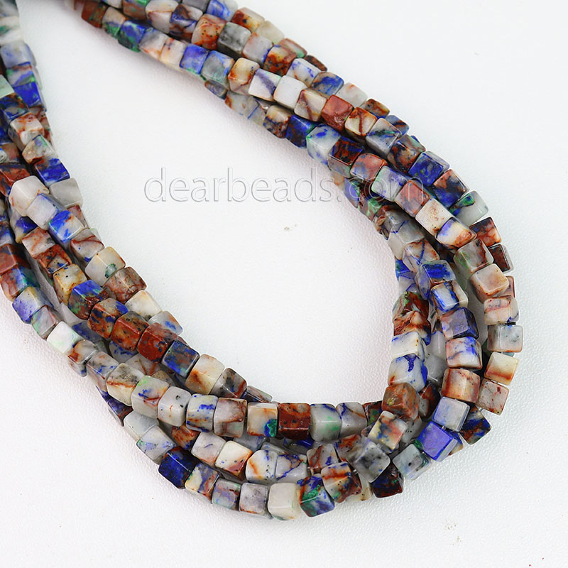Chrysocolla Cube Beads
