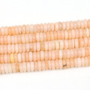 Peach Calcite Rondelle Beads