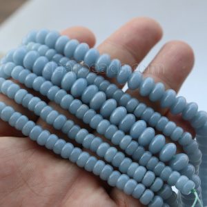 Blue Angelite Rondelle Beads