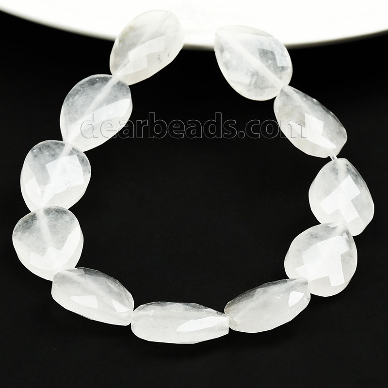 Quartz Faceted Water Drop Beads