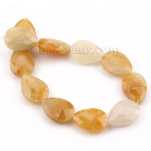 Yellow Jade Water Drop Beads
