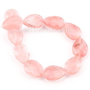 Red Quartz Water Drop Beads