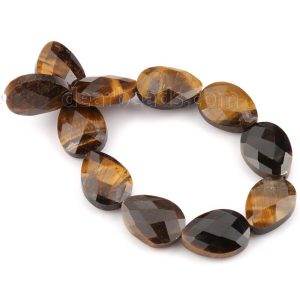 Tiger's Eye Water Drop Beads