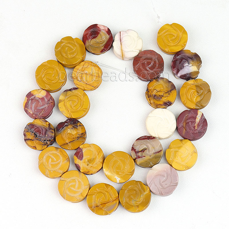Mookaite Flower Beads