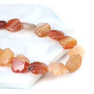 Carnelian Flower Beads
