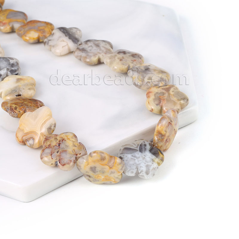 Crazy Lace Agate Flower Beads