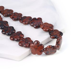 Mahogany Obsidian Flower Beads