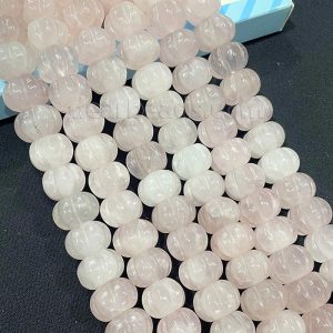 Rose Quartz Pumpkin Beads