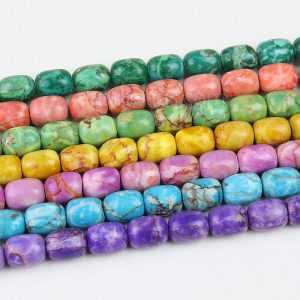 Brecciated Jasper Barrel Beads