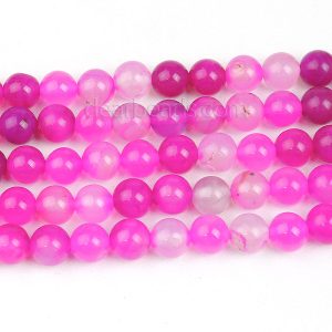 Hot Pink Agate Beads