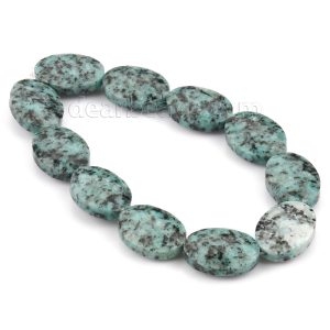 African Turquoise Faceted Oval Beads