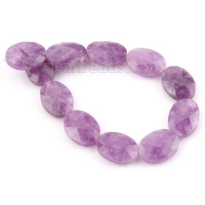 Purple Jade Faceted Oval Beads