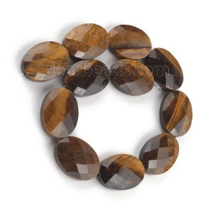 Tiger's Eye Faceted Oval Beads