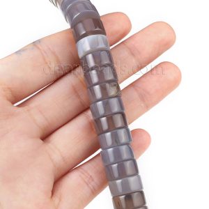 Gray Agate Big Heishi Beads