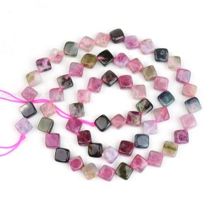 Tourmaline Flat Square Beads