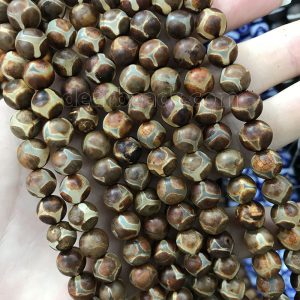 Brown Tibetan DZI Agate Beads