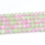 Pink Green Selenite Beads
