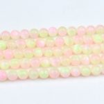 Pink Yellow Selenite Beads